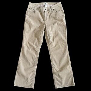 L.L.Bean Tan Corduroy Pants women’s 10R favorite fit straight cream beige #906